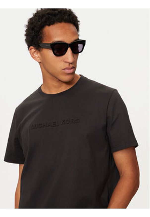 Michael Kors T-Shirt CF4529H1V2 Czarny Regular Fit. Kolor: czarny. Materiał: bawełna