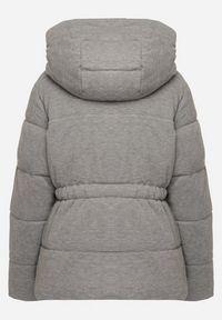 Born2be - Szara Kurtka Pikowana z Kapturem ze Ściągaczami Torita. Typ kołnierza: kaptur. Kolor: szary. Materiał: jeans, tkanina. Styl: klasyczny, elegancki