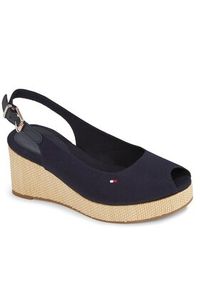 TOMMY HILFIGER - Tommy Hilfiger Espadryle Iconic Elba Sling Back Wedge FW0FW04788 Granatowy. Kolor: niebieski. Materiał: materiał