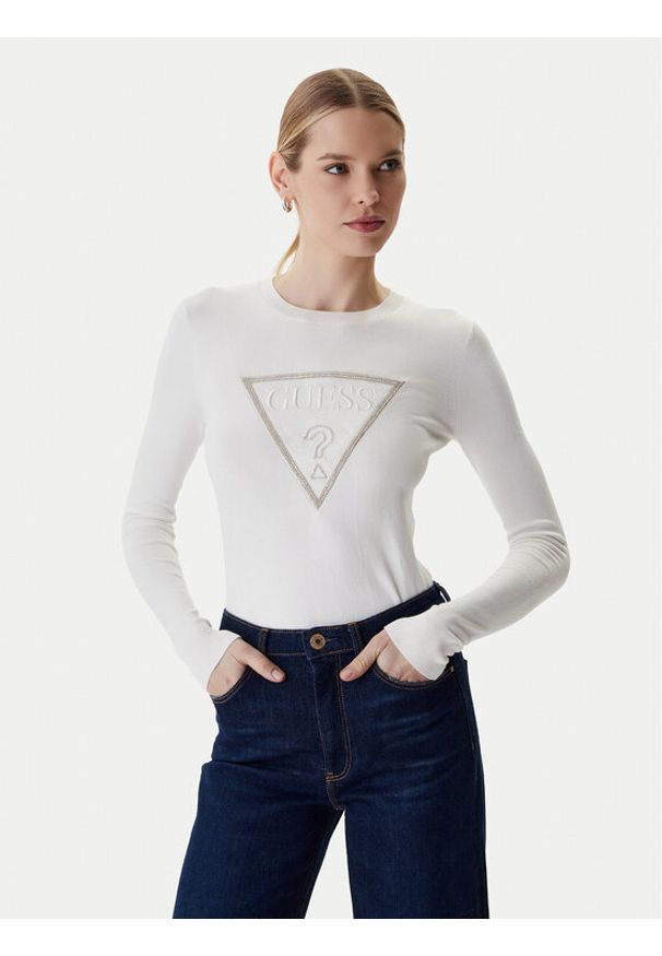 Guess Sweter W6RR49 Z2NQ2 Écru Regular Fit. Materiał: wiskoza