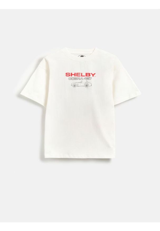 Reserved - T-shirt Shelby - złamana biel. Materiał: bawełna, dzianina