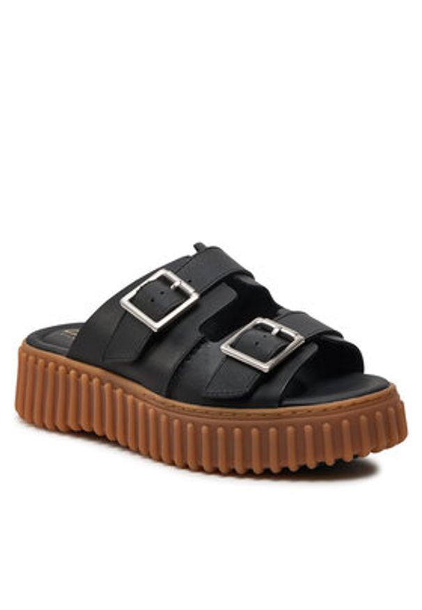Clarks Klapki Torhill Slide 26176428 Czarny. Kolor: czarny. Materiał: skóra