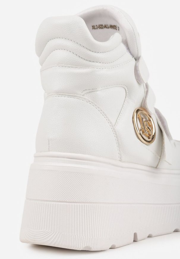 Renee - Białe Botki Sneakersy Vices na Platformie w Stylu Y2K Gelira. Okazja: na co dzień. Zapięcie: rzepy. Kolor: biały. Materiał: jeans. Wzór: aplikacja. Sezon: lato. Obcas: na platformie