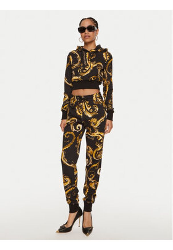 Versace Jeans Couture Spodnie dresowe 77HAA310 FS171 Czarny Regular Fit. Kolor: czarny. Materiał: bawełna
