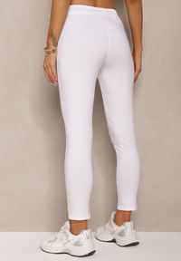 Renee - Białe Spodnie z Gumką w Talii i Wiązaniem Fastar. Okazja: na co dzień. Kolor: biały. Styl: casual, elegancki #2