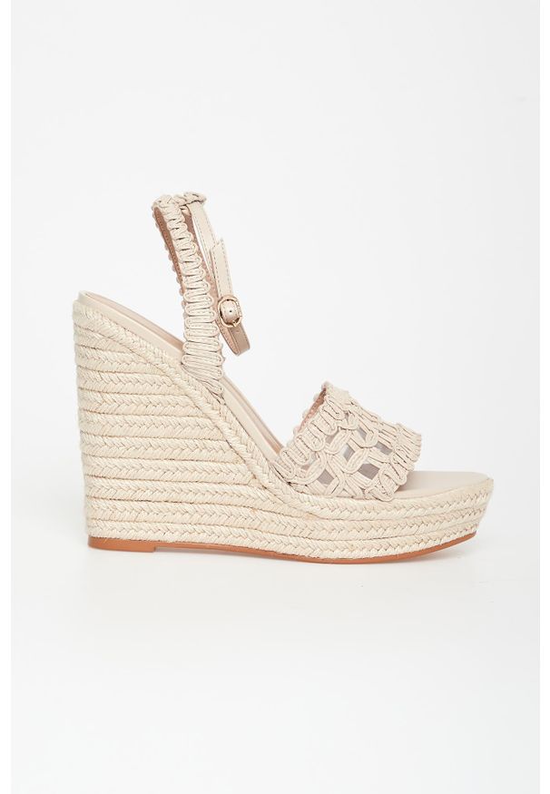 Twinset Milano - Sandały na koturnie damskie TWINSET. Obcas: na koturnie