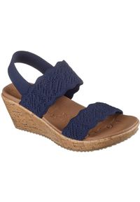 skechers - Sandały Skechers Beverlee - Timeless, Kobiety. Kolor: niebieski. Materiał: materiał