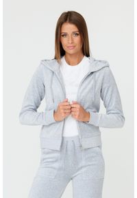 Juicy Couture - JUICY COUTURE Szara damska bluza Robertson, Rozmiar L. Kolor: szary. Materiał: poliester, bawełna. Wzór: haft. Styl: elegancki #5