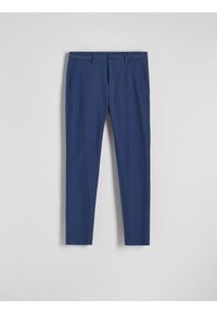 Reserved - Spodnie chino slim fit - niebieski. Kolor: niebieski. Materiał: tkanina, wiskoza #1