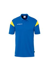 UHLSPORT - Koszulka polo dla dzieci Uhlsport Squad 27. Typ kołnierza: polo. Kolor: niebieski, żółty, wielokolorowy. Wzór: napisy