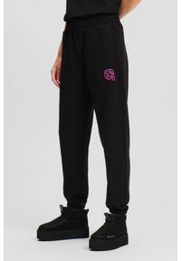 Karl Lagerfeld - KARL LAGERFELD Czarne spodnie dresowe damskie Ikonik 2.0 Jelly, Rozmiar S. Kolor: czarny. Materiał: dresówka #2