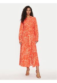 only - ONLY Sukienka koszulowa Callie 15318799 Pomarańczowy Regular Fit. Kolor: pomarańczowy. Materiał: wiskoza. Typ sukienki: koszulowe