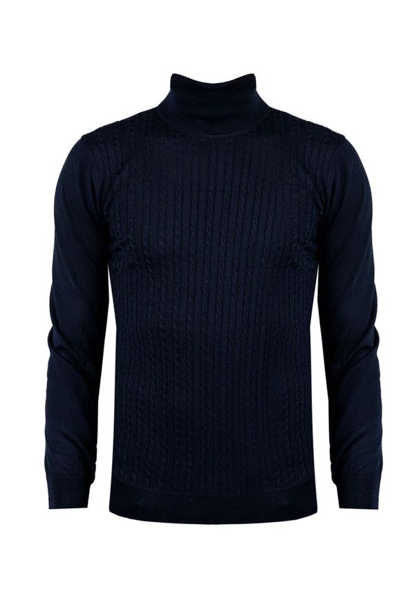 Xagon Man Sweter | A22081 K1 103G | Mężczyzna | Granatowy. Okazja: na co dzień. Typ kołnierza: golf. Kolor: niebieski. Materiał: akryl, wełna. Styl: casual