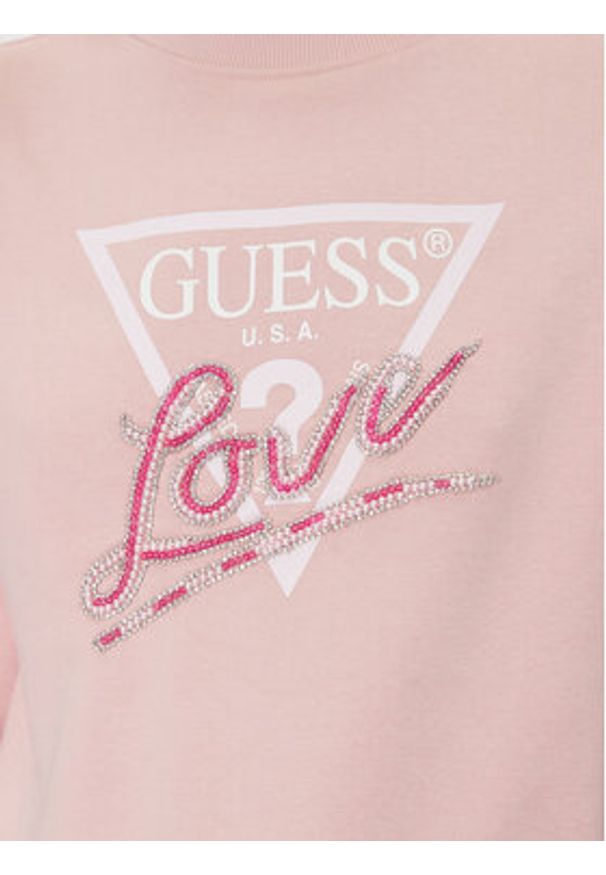 Guess Bluza W5GQ05 KB683 Różowy Regular Fit. Kolor: różowy. Materiał: bawełna