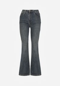 Renee - Niebieskie Jeansy High Waist o Kroju Dzwonów Feseara. Okazja: na co dzień. Stan: podwyższony. Kolor: niebieski. Styl: casual, retro #4