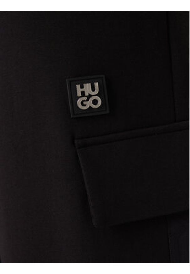 Hugo - HUGO Spodnie dresowe Danovopan 50546376 Czarny Relaxed Fit. Kolor: czarny. Materiał: bawełna