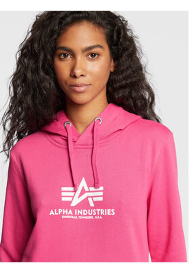 Alpha Industries Bluza New Basic 196032 Różowy Regular Fit. Kolor: różowy. Materiał: bawełna