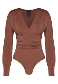 ACCESS FASHION Body 54-2018-324 Brązowy Slim Fit. Kolor: brązowy. Materiał: syntetyk