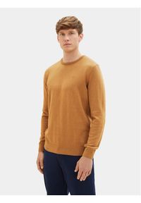 Tom Tailor Sweter 1027661 Brązowy Regular Fit. Kolor: brązowy. Materiał: bawełna #1