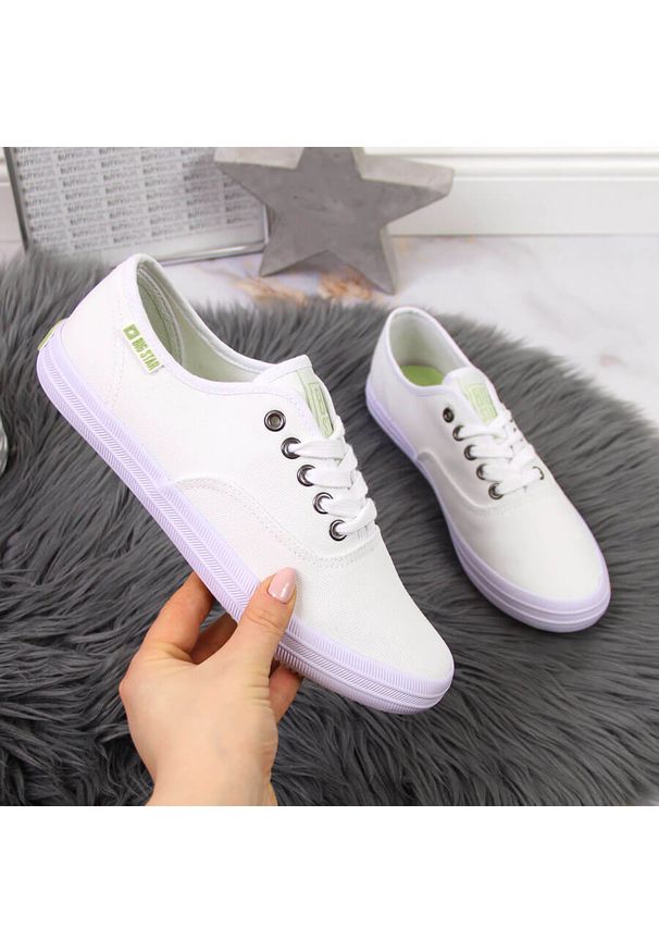 Big-Star - Tenisówki tekstylne białe Big Star JJ274260. Kolor: biały. Materiał: materiał. Szerokość cholewki: normalna