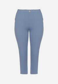 Born2be - Niebieskie Spodnie o Prostym Kroju z Gumką w Talii Filavia. Okazja: na co dzień. Kolor: niebieski. Styl: sportowy, elegancki, casual #4