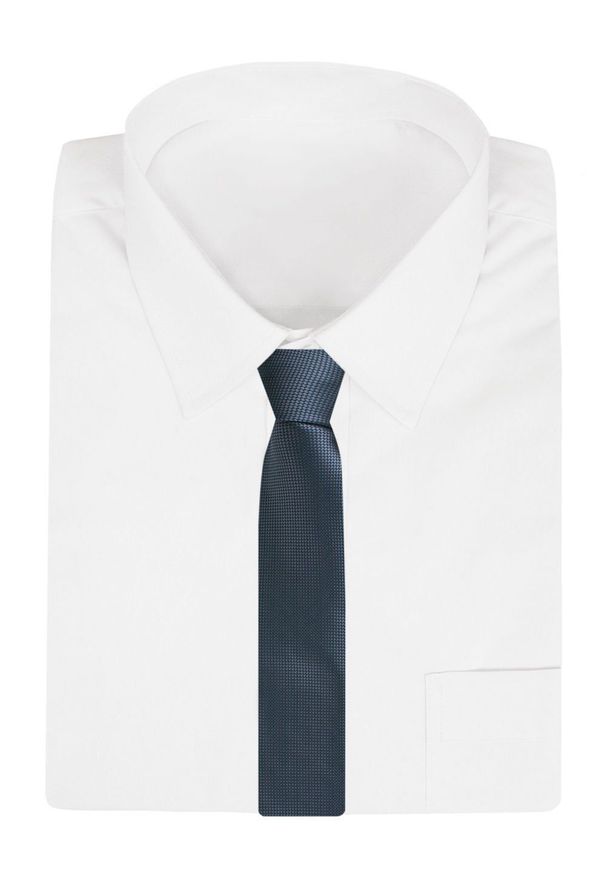 Klasyczny Krawat Męski - Chattier - Niebieski z Mikrowzorem. Kolor: niebieski. Materiał: tkanina. Styl: klasyczny