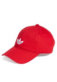 Adidas - adidas Czapka z daszkiem adicolor Classic Trefoil JC6026 Czerwony. Kolor: czerwony. Materiał: bawełna, materiał