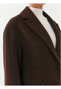 Guess Płaszcz wełniany Elly W2BL0H WEWU0 Brązowy Relaxed Fit. Kolor: brązowy. Materiał: wełna, syntetyk #5