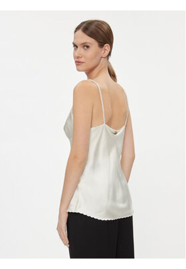 TwinSet - TWINSET Top 232TT2061 Écru Slim Fit. Kolor: kremowy. Materiał: wiskoza