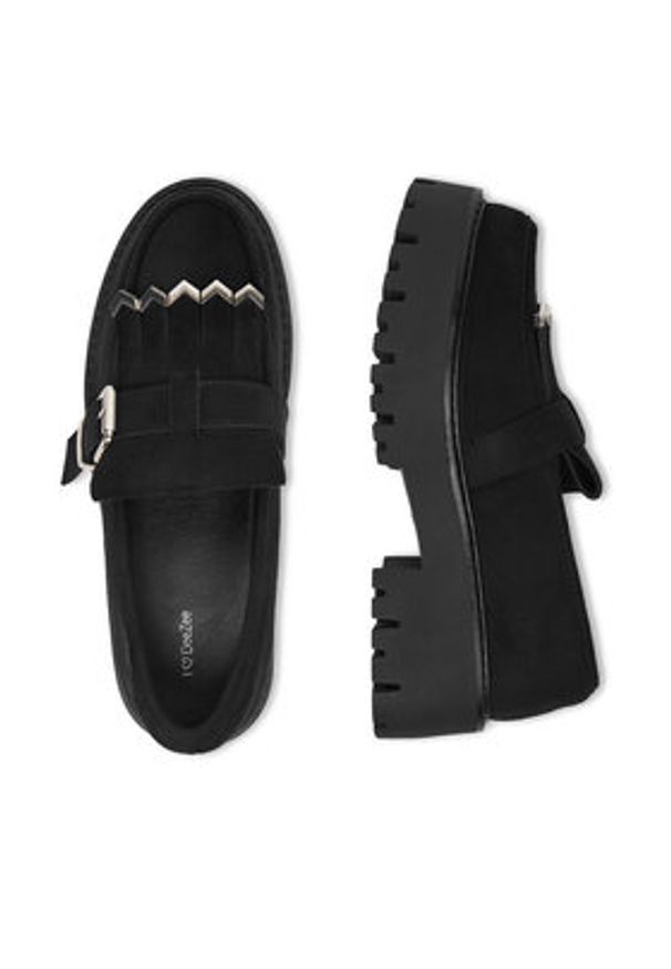 DeeZee Loafersy CEO-HY6688001-1 Czarny. Kolor: czarny. Materiał: materiał