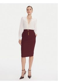 Elisabetta Franchi Bluza CA-133-57E2-V400 Biały Regular Fit. Kolor: biały. Materiał: syntetyk