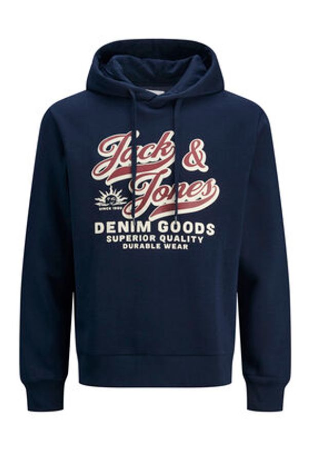 Jack & Jones Bluza Logo 12279649 Granatowy Regular Fit. Kolor: niebieski. Materiał: bawełna