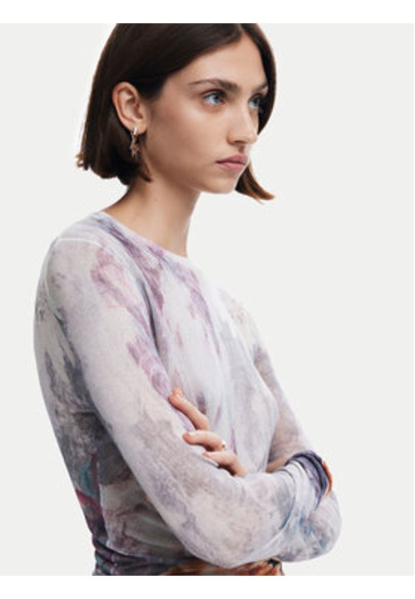 Desigual Bluzka North Bay 24WWJF60 Szary Regular Fit. Kolor: szary. Materiał: wiskoza