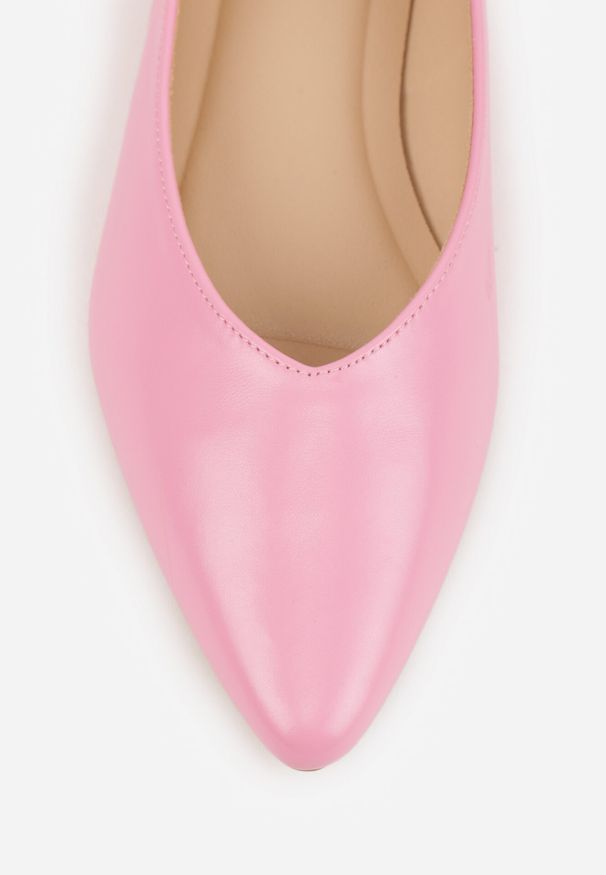 Born2be - Fuksjowe Balerinki Vices z Migdałowym Noskiem Neomaria. Okazja: na co dzień. Kolor: różowy. Materiał: jedwab, jeans. Styl: casual, elegancki