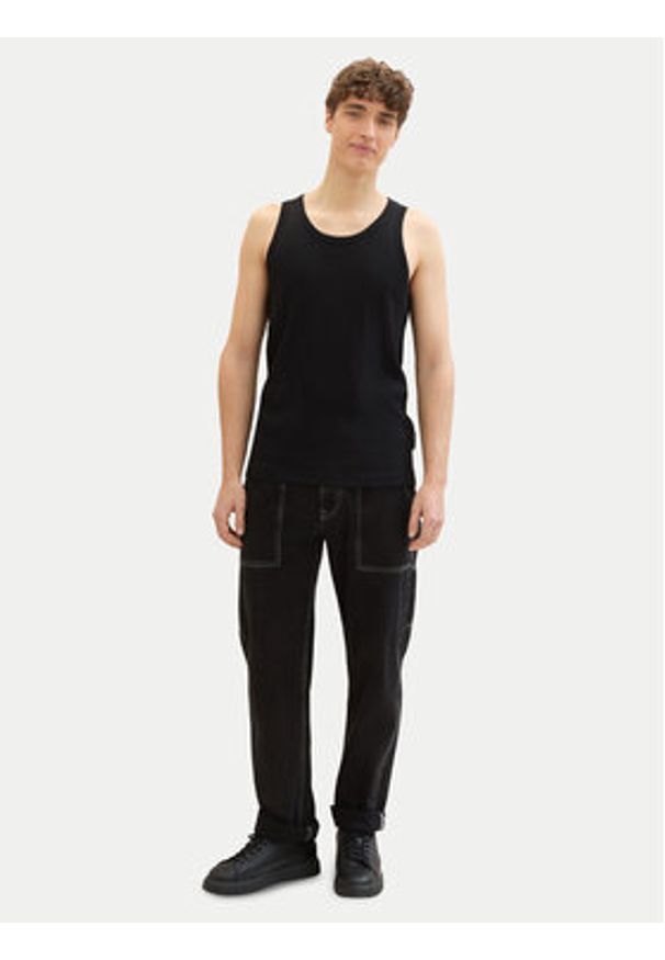 Tom Tailor Denim Tank top 1042035 Czarny Regular Fit. Kolor: czarny. Materiał: bawełna