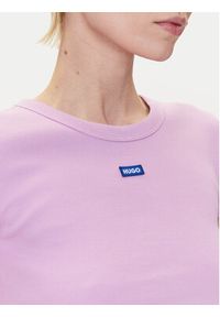 Hugo - HUGO T-Shirt Easy 50523924 Różowy Slim Fit. Kolor: różowy. Materiał: bawełna #4