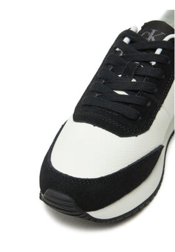 Calvin Klein Jeans Sneakersy Runner Laceup Low Mix Mg YW0YW01798 Biały. Kolor: biały. Materiał: zamsz, skóra