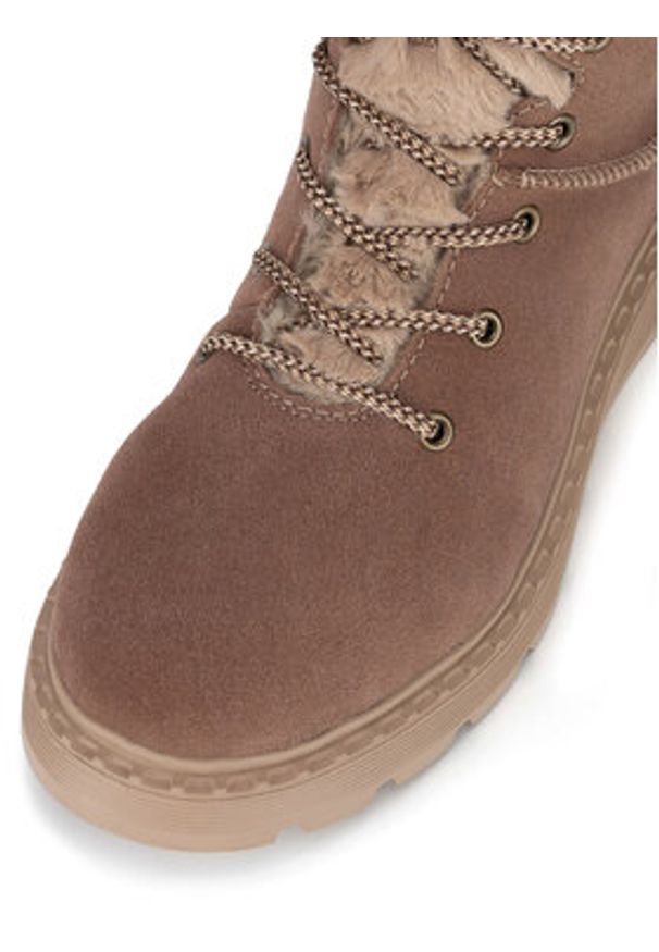 Rieker Trzewiki 70402-24 Brązowy. Kolor: brązowy. Materiał: zamsz, skóra