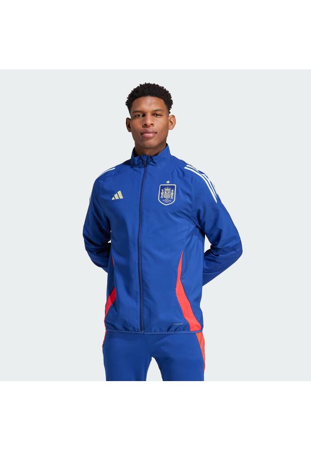 Adidas - Bluza Spain Tiro 24 Competition Presentation. Kolor: wielokolorowy, niebieski, czerwony. Materiał: materiał. Sport: piłka nożna