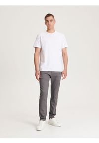 Reserved - Spodnie chino slim fit - ciemnoszary. Kolor: szary. Materiał: tkanina, bawełna