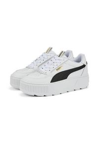 Buty do chodzenia dla dzieci Puma Karmen Rebelle JR. Zapięcie: sznurówki. Kolor: biały. Materiał: materiał, syntetyk. Szerokość cholewki: normalna. Sport: turystyka piesza