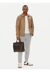 Calvin Klein Torba na laptopa Micro Pebble Slim Briefcase 36 LV04D3012G Brązowy. Kolor: brązowy. Materiał: skóra #1