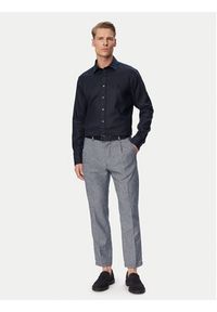 Karl Lagerfeld - KARL LAGERFELD Koszula 605084 562791 Granatowy Regular Fit. Typ kołnierza: dekolt w karo. Kolor: niebieski. Materiał: len #3