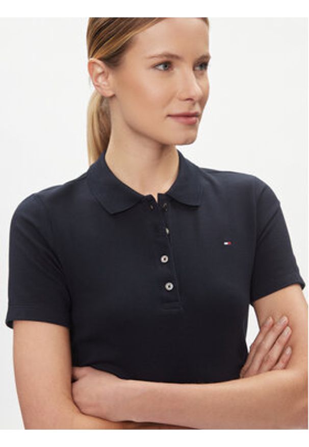 TOMMY HILFIGER - Tommy Hilfiger Polo 1985 WW0WW42047 Granatowy Slim Fit. Typ kołnierza: polo. Kolor: niebieski. Materiał: bawełna