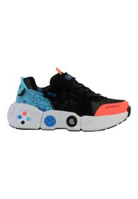 skechers - Buty do chodzenia dla dzieci Skechers Gametronix. Zapięcie: rzepy. Kolor: czarny, biały, wielokolorowy. Materiał: tkanina, materiał, guma, syntetyk. Szerokość cholewki: normalna. Sport: turystyka piesza