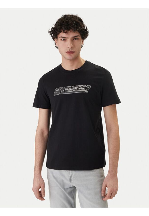 Guess T-Shirt Z6GI02 K2839 Czarny Regular Fit. Kolor: czarny. Materiał: bawełna