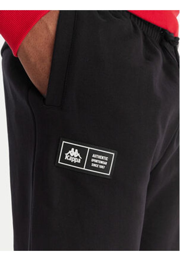 Kappa Spodnie dresowe Olmos 311M2TW Czarny Regular Fit. Kolor: czarny. Materiał: bawełna
