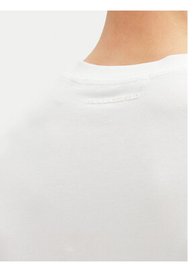 Karl Lagerfeld - KARL LAGERFELD T-Shirt 755156 552235 Biały Regular Fit. Typ kołnierza: dekolt w karo. Kolor: biały. Materiał: bawełna
