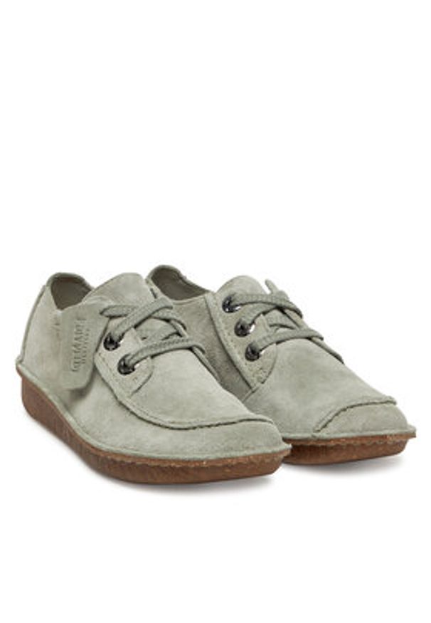 Clarks Półbuty Funny Dream 26182262 Zielony. Kolor: zielony. Materiał: skóra, zamsz