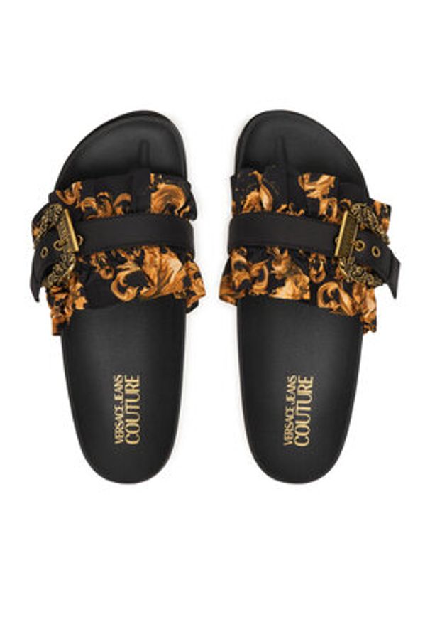 Versace Jeans Couture Klapki 80VA3SM5 ZS175 G89 Czarny. Kolor: czarny. Materiał: materiał